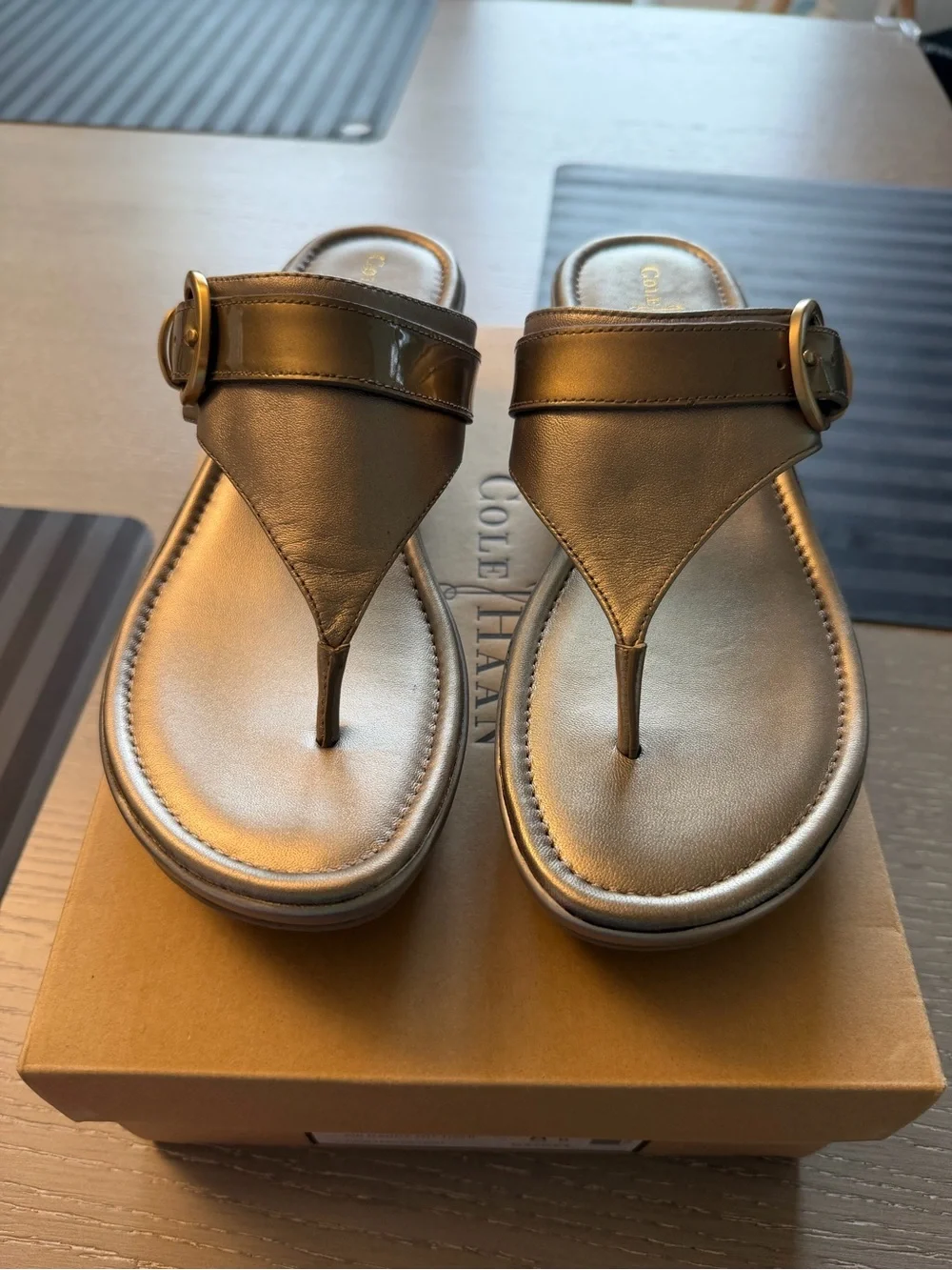 Cole Haan/ Nike Air Women's Air Maddy Tantivy Thong Sandal, pewter Size 8-NWT